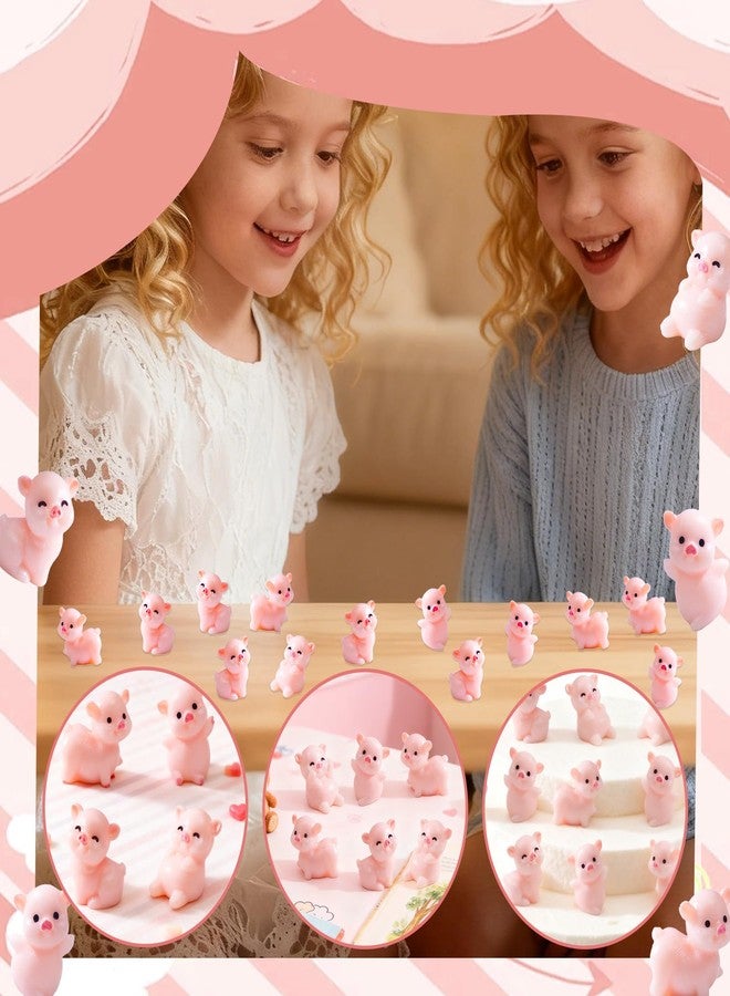 Furjane 100 Cute Miniature Pink Pig Figurines Mini Resin Pig Tiny Fairy Garden Accessories for Home Decor DIY Crafts - Image 4